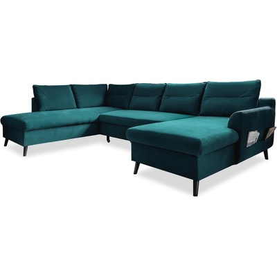 Тюркоазено кадифе, U-образен разтегателен диван, ляв ъгъл Stylish Stan - Miuform (Stylish Stan HAEECL-2Q-LCBKR OTT10)