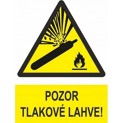 Tabulka Pozor tlakové lahve, A4, plast - T 1999b011