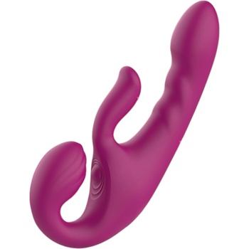 Sex HD Co-op Bliss - пенис колан с вибриращ клиторен стимулатор (лилав)