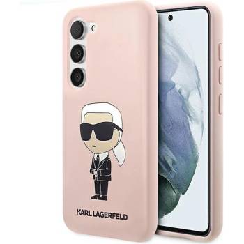 KARL LAGERFELD Кейс Karl Lagerfeld KLHCS23SSNIKBCP за Samsung Galaxy S23 S911, твърд, розов / розов, Silicone Ikonik