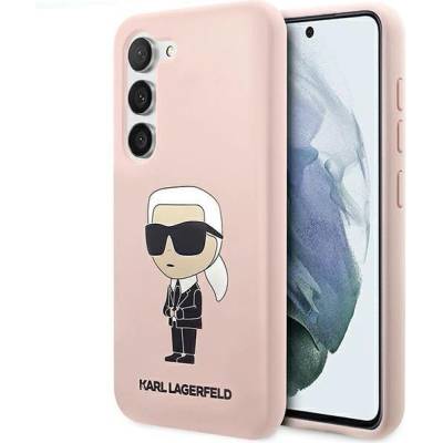 KARL LAGERFELD Кейс Karl Lagerfeld KLHCS23SSNIKBCP за Samsung Galaxy S23 S911, твърд, розов / розов, Silicone Ikonik