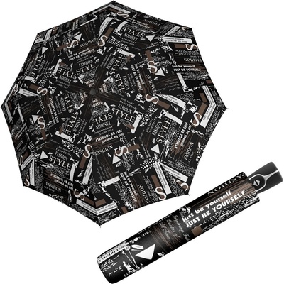 Doppler Fiber Magic Scribble Black dámský plně automatický deštník černý
