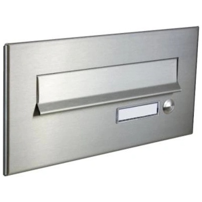 DOLS ČD-26 - čelná doska nerezovej poštovej schránky na zamurovanie, s menovkou a zvončekovým tlačidlom