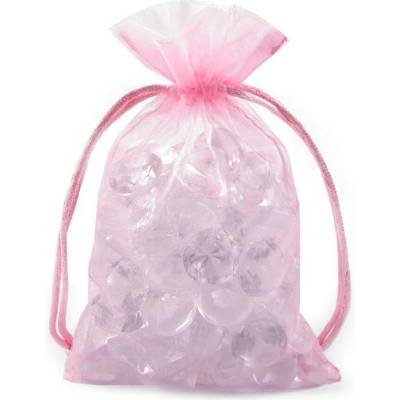 Dárkový pytlík 10x15 cm organza - růžová sv. (10 ks)