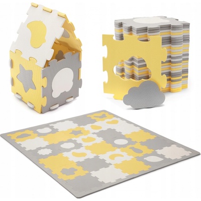 Kinderkraft Select Podložka pěnová puzzle Luno Shapes 185 x 165 cm Yellow 30ks