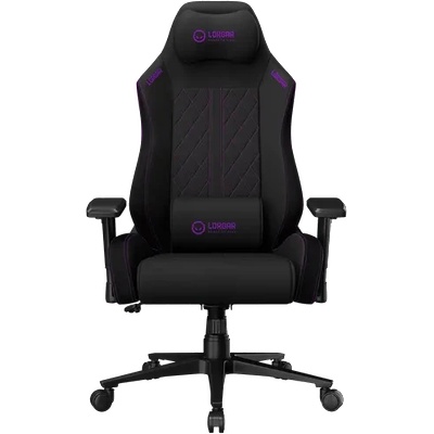 LORGAR CHA41, Ergonomic Gaming Chair Advanced, premium anti-stain fabric, Black/purple (LRG-CHA41-BK-PR)