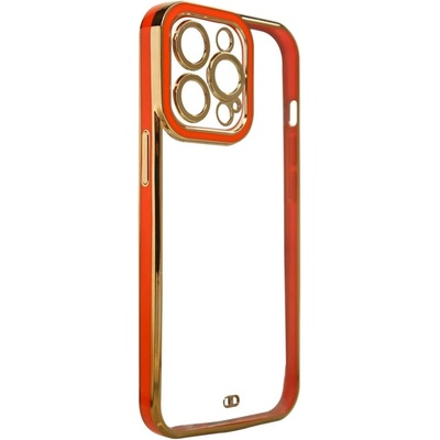 HQWear Дизайнерски кейс за iPhone 13 Pro Gold, с гел рамка, червен (9145576252215)