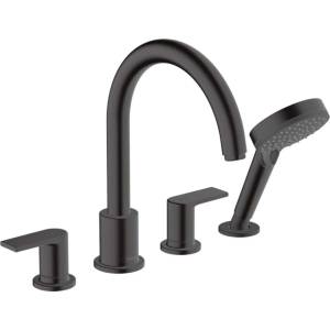 Hansgrohe Vernis Shape - Смесител за ръба на ваната, монтаж с 4 отвора, матово черно 71459670 (71459670)
