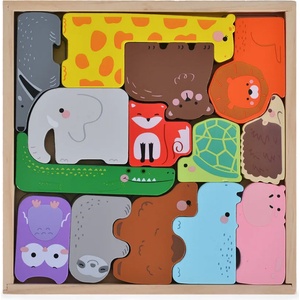 Moni Toys Дървен пъзел с животни Moni Toys 3002