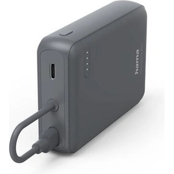 Hama Външна батерия „Travel с кабел, 10000mAh, 2 изхода: 2x USB-C, антрацит (HAMA-201739)