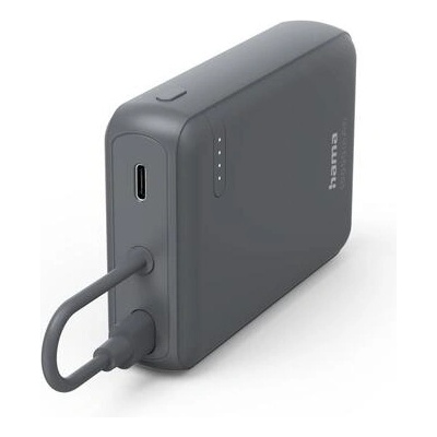 Hama Външна батерия „Travel с кабел, 10000mAh, 2 изхода: 2x USB-C, антрацит (HAMA-201739)