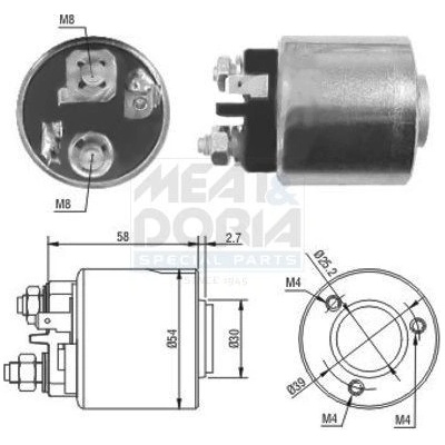Elektromagnetický spínač, startér MEAT & DORIA 46083