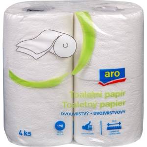 aro Тоалетна хартия aro бяла, двуслойна, 23 м, 16 x 4 бр