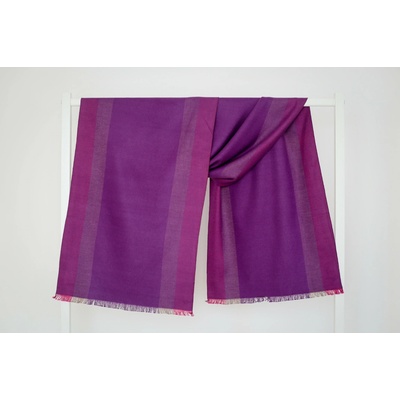 Šála z česaného hedvábí fialové odstíny oboustranná