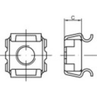 TOOLCRAFT 159338 klietkové matice M10 ocel glavanizované zinkom 1000 ks