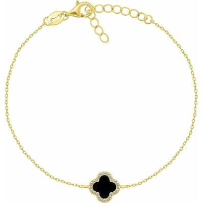 Brilio Silver Pozlátený náramok pre ženy Štvorlístok BRC239YBC