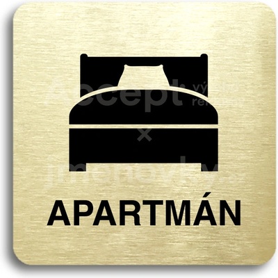 ACCEPT Piktogram apartmán III - zlatá tabulka - černý tisk bez rámečku
