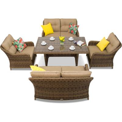 Garden Point Техноратанови мебели Толедо Апетито 6 кафяви Garden Point (GAP120-6)