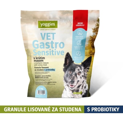Yoggies MINI VET Gastro Sensitive s morčacím mäsom lisované za studena s probiotikami 2 kg
