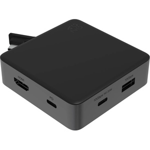 Zagg Докинг станция ZAGG 109913194, 4 порта, от USB-C към 2x USB-C(PD), 1x USB-A, 1x HDMI, черна (109913194)