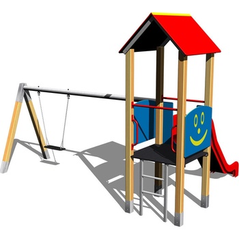 Playground System DETSKÉ IHRISKÁ - zostava so šmýkačkou a hojdačkou 4U119D - 10