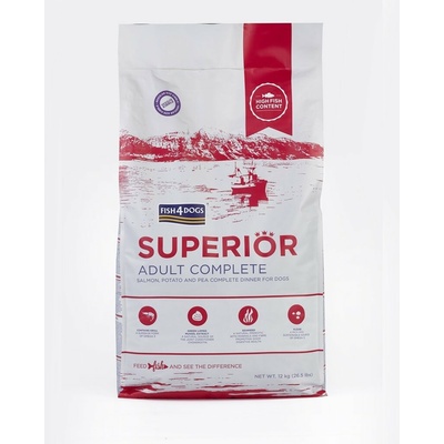 Fish4Dogs Adult Large Superior losos so zemiakmi 12 kg