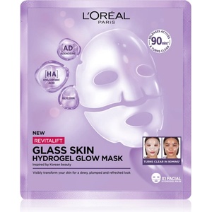 L'Oréal Revitalift Filler Glass Skin хидрогелна маска с озаряващ ефект 25 гр