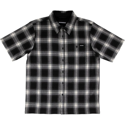 Independent flanelová košela Belmont krátky rukáv 160107 black/smoke