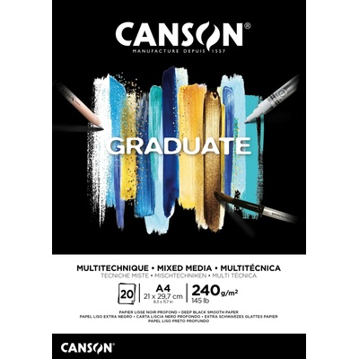 Canson Skicák Graduate Black Drawing 20 listů 120 gsm A4 – Zboží Dáma