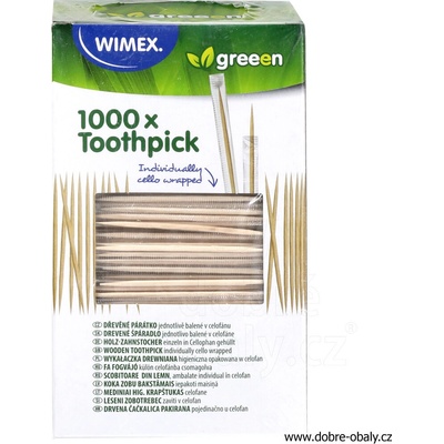Wimex Dřevěná párátka hyg. balená v celofánu 65 mm (1000 ks) – Zboží Dáma