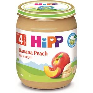 HiPP Био Пюре HiPP Праскови и банани 125 гр. - 4+ месеца