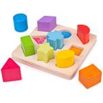 Bigjigs Toys - Дървен детски сортер с геометрични фигури