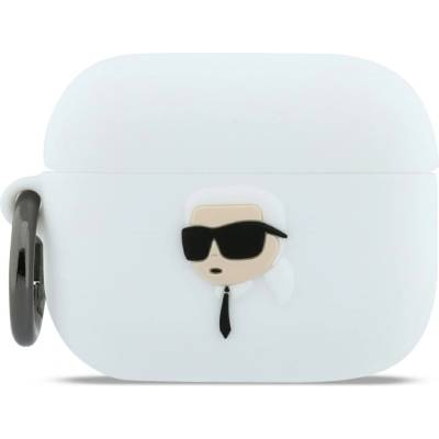 Karl Lagerfeld Силиконов калъф за Apple AirPods Pro 3 - Karl Lagerfeld Silicone Karl Head 3D - Бял