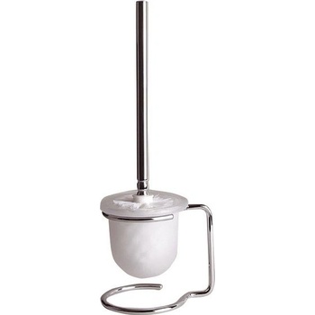 Bemeta design Omega - WC štětka, miska sklo, na postavení, bílý kartáč 104113102