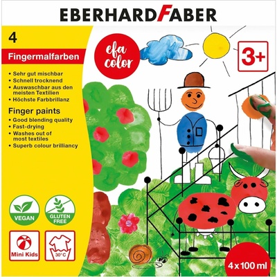 Eberhard Faber Prstové farby základné 4 x 100 ml
