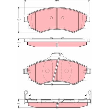 Sada brzdových platničiek kotúčovej brzdy TRW GDB3283