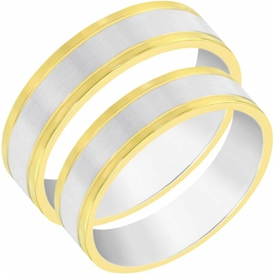 Eppi Ploché dvoubarevné snubní prsteny ze zlata Mayne RW40255
