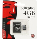 Pamäťové karty Kingston microSDHC class 4 + adapter SDC4/4GB