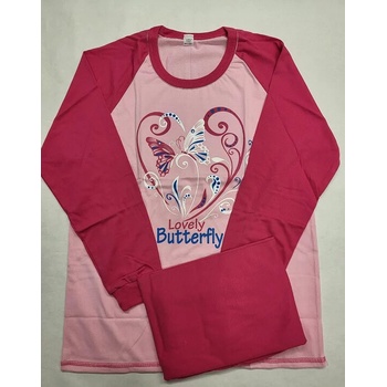 Dívčí pyžamo Butterfly růžové