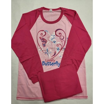 Dívčí pyžamo Butterfly růžové
