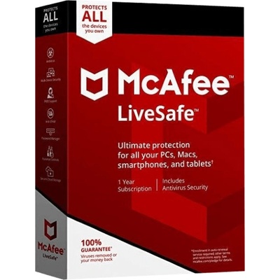 MCAFEE LIVESAFE UNLIMITED 1 ROK (MLSSMM1RAA)