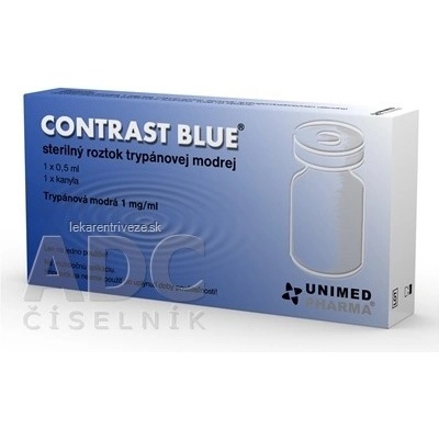 CONTRAST BLUE sterilný vnútroočný roztok trypánovej modrej 0,5 ml