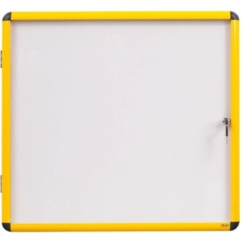 Bi-Office Vnitřní vitrína s bílým magnetickým povrchem, žlutý rám, 500 x 674 mm (4xA4)