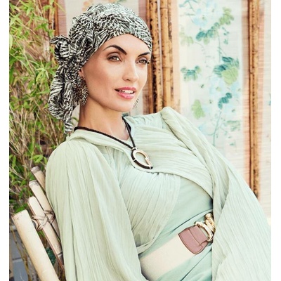Christine Headwear Turban Christine Boho Juvela vzor Fem Greens