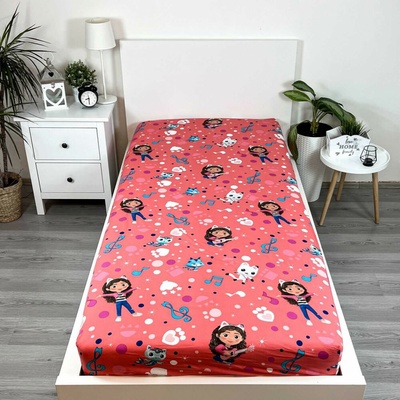 Jerry Fabrics Prostěradlo Gábinin kouzelný domek Bavlna 90x200