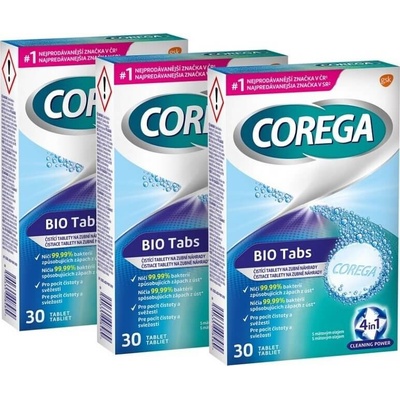 Corega Bio Tabs čisticí tablety 3 x 30 ks