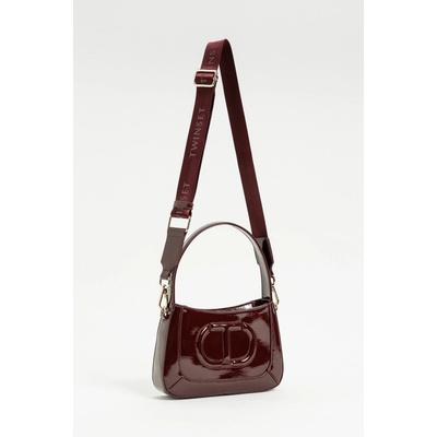 Twinset kabelka s logem lesklá vínová Girl