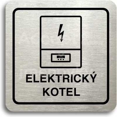 ACCEPT Piktogram elektrický kotel - stříbrná tabulka - černý tisk