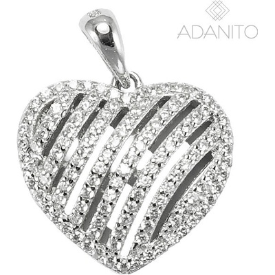 Beneto AGH572 Stříbrný přívěsek srdce se zirkony