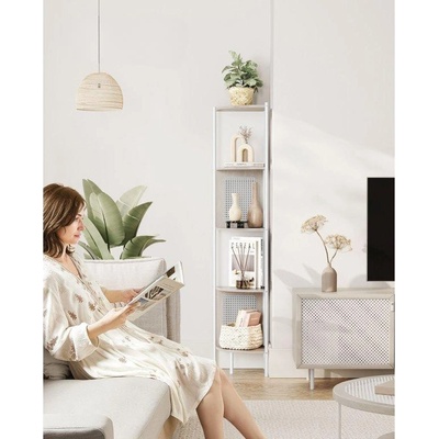 VASAGLE Rohový regál BOHO 32 x 156 x 32 cm bílý